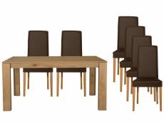 Table rectangulaire extensible l160 à 247 + 6 chaises