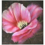 Tableau moderne fleur rose cm 80 x 80 x 4 épaisseur