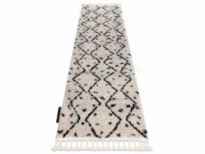 Tapis, le tapis de couloir berber tetuan b751 zigzag crème - pour la cuisine, l'antichambre, le couloir 60x200 cm