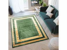 Tapiso tapis salon chambre poil court turmalin vert doré design bordure 140x200 cm MV32B GREEN 1,40*2,00 TURMALIN GPL