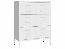 Vidaxl armoire à tiroirs blanc 80x35x101,5 cm acier