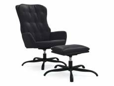 Vidaxl chaise de relaxation avec repose-pied noir similicuir