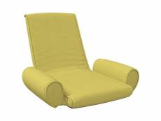 Vidaxl chaise pliable de sol vert tissu