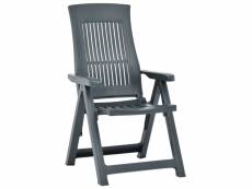Vidaxl chaises inclinables de jardin 2 pcs plastique vert 48764