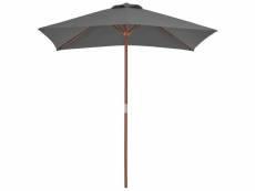 Vidaxl parasol avec mât en bois 150 x 200 cm anthracite