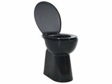 Vidaxl toilette haute sans bord fermeture douce 7 cm céramique noir 145780