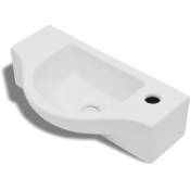 Vidaxl - Vasque à trou pour robinet céramique Blanc pour salle de bain Blanc
