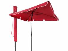 Vounot parasol rectangulaire 2x1.25m avec housse de protection rouge