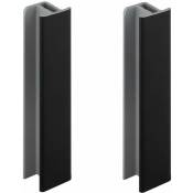 2x jonction de plinthe 100mm finition noir brillant cuisine raccord connecteur pied de meuble profil PVC plastique