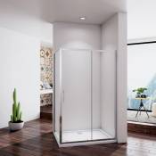 Acezanble - Cabine de douche coulissante 110x100x190cm,hauteur:190cm porte de douche coulissante et paroi latérale