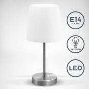 B.k.licht - lampe de table design moderne, tissu blanc,