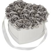 Boîte en forme de cœur, 18 roses, romantique, cadeau
