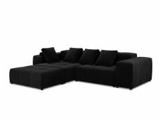 Canapé d'angle modulaire réversible "margo", 5 places, noir, velours MIC_COR_L_44_F1_MARGO9