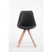 CLP - Chaise en bois carré en bois clair et différentes