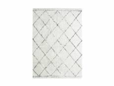 Cotton berbere tapis de salon - 160 x 230 cm - 100 % coton - ecru naturel - motif losange ALE160470