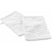 Douceur D'intérieur - Lot de 2 gants de toilette ocala - Eponge ciselée unie - Dimensions : Longueur 21 cm x Largeur 15 cm. - Blanc