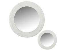 Duo de miroirs ronds résine blanc - henan - l 50,3 x l 3,2 x h 50,3 cm - neuf