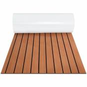 EINFEBEN Tapis de sol tapis de pont tapis anti-dérapant teck mousse EVA 240x60cm - Marron