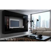 Ensemble meuble tv concept 28-28-HG-B-1-1A noir brillant