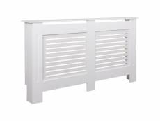 Finebuy radiateur finebuy design sv51801, peint en blanc | panneau chauffant couvercle chauffant | couvercle de radiateur lattes de bois | couverture