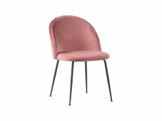 Geneve - lot de 2 chaises en velours et métal - couleur - rose 1001255