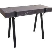 HHG - Table console 743, table de téléphone table de travail table d'appoint table de rangement, métal 75x100x40cm aspect marbre gris - grey