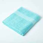 Homescapes - Drap de bain 100% coton Bleu aqua, 100