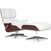 Iconik Interior Long Chair & Ottoman Cuir Premium - Palissandre