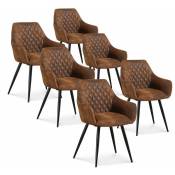 Intensedeco - Lot de 6 chaises Victoria vintage pieds noir - Vintage