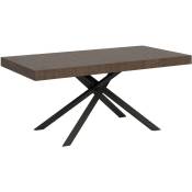 Ityhome - Table extensible 180x90/284 cm Karida Noyer cadre Anthracite