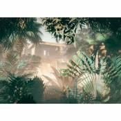 Komar - Papier peint panoramique Manoa - 350 x 250 cm de beige et vert