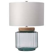 Lampe de table lampe d'appoint lampe de salon verre bois acier h 51,4 cm