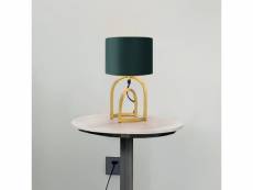 Lampe de table smethwick métal polyester 34 x 18 x 18 cm or vert foncé lux.pro