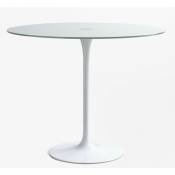 Les Tendances - Table ronde moderne métal blanc et