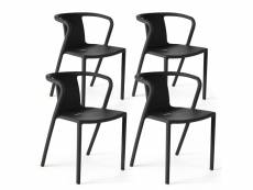 Lot 4 chaises plastiques polypropylène noir