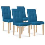 Lot de 4 chaises polga capitonnées bleu canard pour