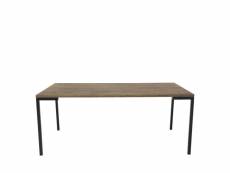 Lugano - table basse en bois et métal 110x60cm bois foncé et noir