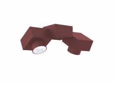 Lumicom | cross plafonnier, 2x gu10, max 42w, métal, rouge cowhide, 30x17cm 303009000020