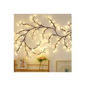 Lumières en rotin Appliques murales d'intérieur de Noël Lumières de branches de plantes artificielles Lumières de décoration murale (blanc chaud)