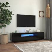 Meuble tv avec lumières led noir 160x35x40 cm