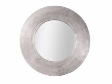 Miroir rond en métal argenté 50 cm
