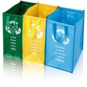 Mongardi - Sacs colorés tri sélectif pour collecte séparée réutilisables lot de 3 sacs