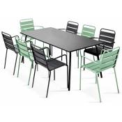 Oviala - Ensemble table de jardin et 8 fauteuils en