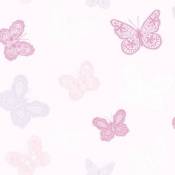 Papier peint Papillons 1005 x 52cm rose Mauve