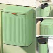 Petite poubelle murale sous l'évier pour cuisine, salle de bain, poubelle d'armoire suspendue (vert vintage/2,1 gallons)