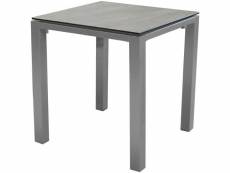 Proloisirs - table en aluminium plateau hpl stoneo 90 cm taupe et bois