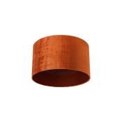 QAZQA transparant-cilinder-velours - Abatjour - Ø 35 cm - Orange - Classique/Antique - - Orange