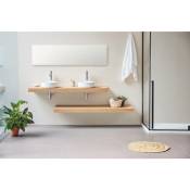 Sanycces - Plan vasque suspendu zero pour salle de bain design chêne 52 x 60 cm - Marron