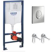 Set Bâti-support Rapid sl + Equerres murales + Plaque Skate Air chrome (38528001-A) - Grohe