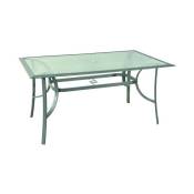 Table Alu-Tex Vigor Aluminium Verre 150X90X70